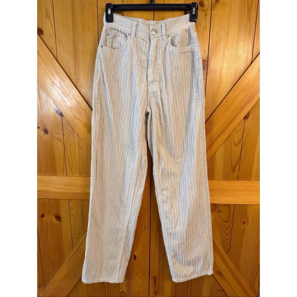 BDG Urban Outfitters High-Rise Baggy Corduroy Pants Size 24 Cream/Beige Read (78